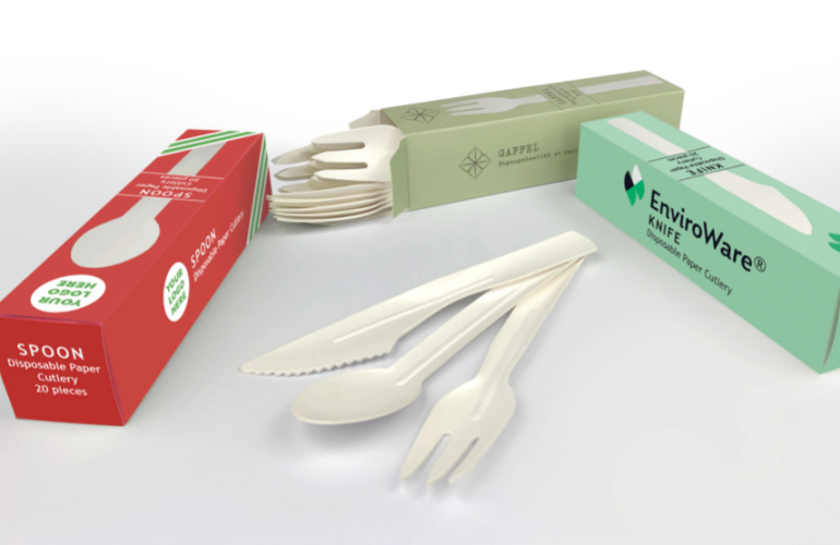 Celebration Packaging launches disposable paper cutlery in retail packs